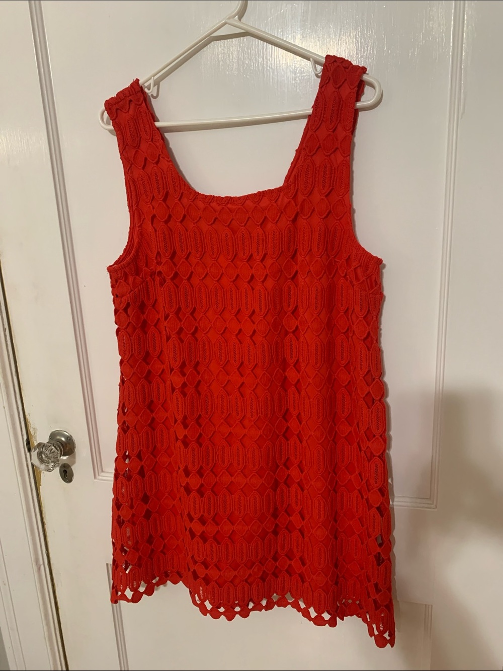NWT entro Red Crocheted Dress